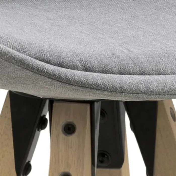 CASA Living Dima Barstol - 2 stk H 111,5 x B 48,5 x D 55 cm - Gummitræ - Lysegrå