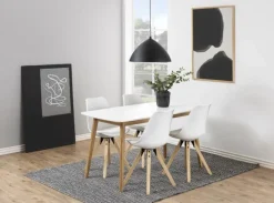 CASA Living Dima Spisebordsstol - 2 stk. H 85 x B 48,5 x D 55 cm - Gummitræ/polypropylen - Hvid