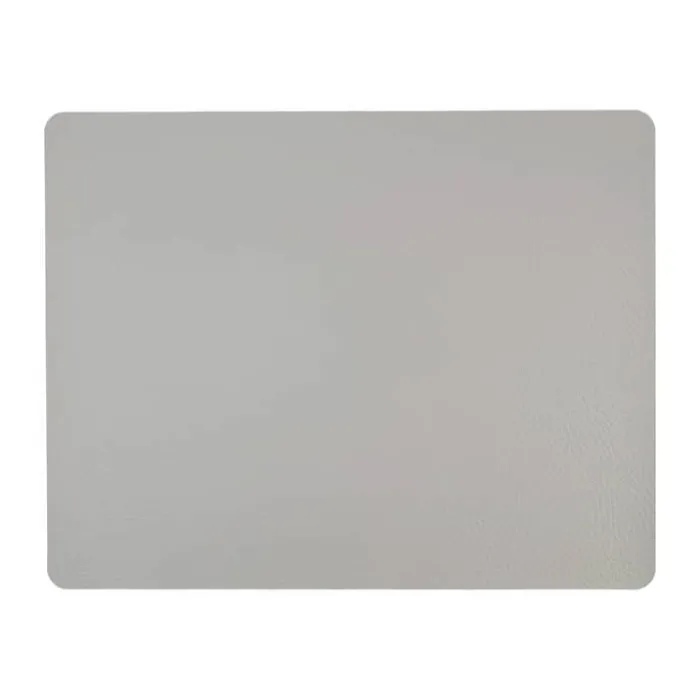 CASA Living Dækkeserviet - 4 stk B 33 x L 42 cm - Genanvendt læder - Lysegrå