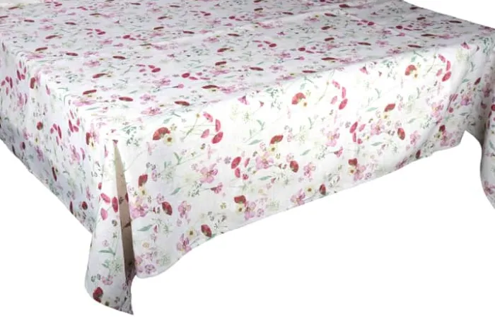 CASA Living Dug B 140 x L 220 cm - Polyester/hør - Rosa