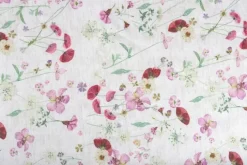 CASA Living Dug B 140 x L 220 cm - Polyester/hør - Rosa