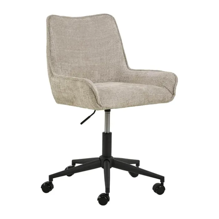CASA Living Eddie Skrivebordsstol H 90,5 x B 57 x L 59,5 cm - Stål/jute - Beige