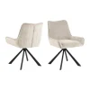 CASA Living Eddie Spisebordsstol - 2 stk H 81 x B 59 x D 56 cm - Juto-stof/stål - Beige