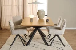 CASA Living Eddie Spisebordsstol - 2 stk H 81 x B 59 x D 56 cm - Juto-stof/stål - Beige