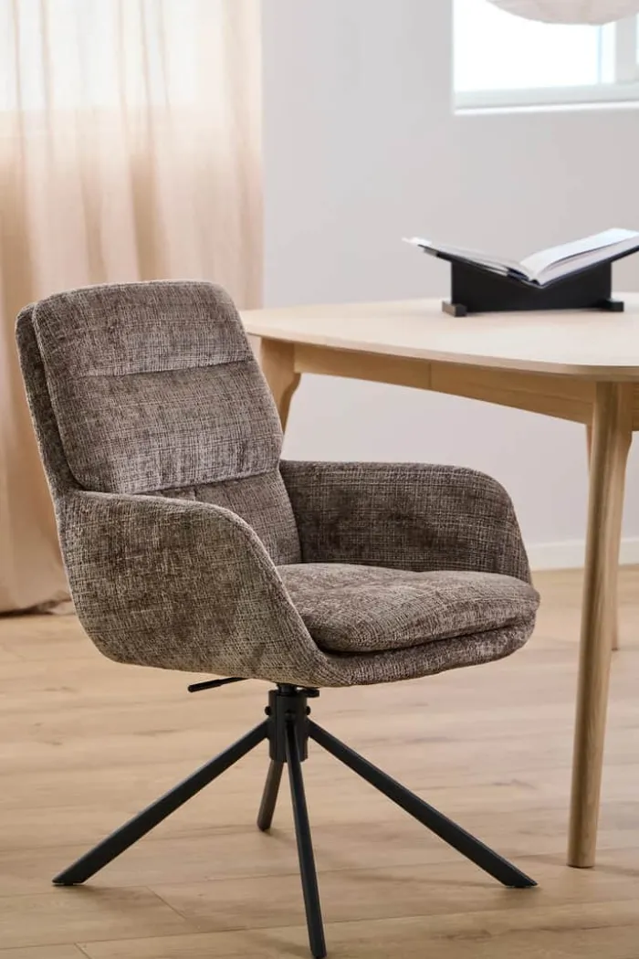 CASA Living Edgar Spisebordsstol H 94 x B 61 x L 67 cm - Stål/jute - Brun