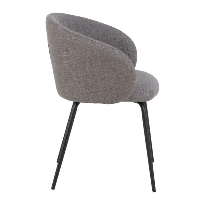 CASA Living Eleanor Spisebordsstol - 2 stk H 79 x B 55,5 x D 55 cm - Stof/stål - Gråbrun