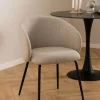 CASA Living Eleanor Spisebordsstol - 2 stk H 79 x B 55,5 x D 55 cm - Stof/stål - Beige