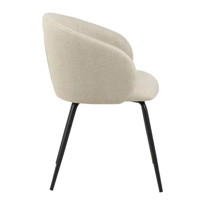 CASA Living Eleanor Spisebordsstol - 2 stk H 79 x B 55,5 x D 55 cm - Stof/stål - Beige