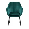 CASA Living Emilia Spisebordsstol H 83 x B 57 x D 61 cm - Metal/stof - Flaskegrøn/sort