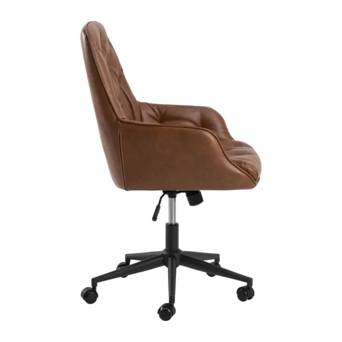 CASA Living Erik Skrivebordsstol H 106 x B 60 x D 67,5 cm - Stål - Cognac