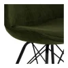 CASA Living Eris Spisebordsstol - 2 stk. H 85,5 x B 48,5 x D 54 cm - Stof/pulverlakeret metal - Olivengrøn/sort