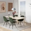 CASA Living Eris Spisebordsstol - 2 stk. H 85,5 x B 48,5 x D 54 cm - Stof/pulverlakeret metal - Skovgrøn/sort