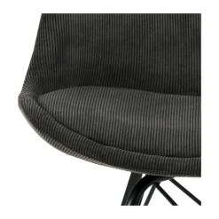 CASA Living Eris Spisebordsstol - 2 stk. H 85,5 x B 48,5 x D 54 cm - Stof/pulverlakeret metal - Antracit