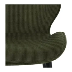 CASA Living Femke Spisebordsstol 4 stk. H 85 x B 47,5 x D 57,5 cm - Metal/stof - Olivengrøn/sort