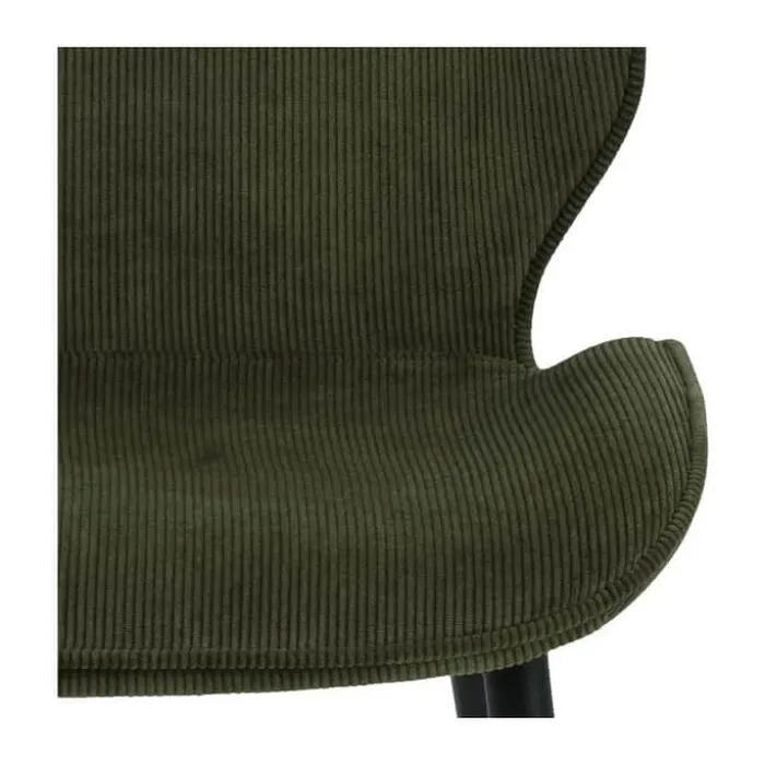 CASA Living Femke Spisebordsstol 4 stk. H 85 x B 47,5 x D 57,5 cm - Metal/stof - Olivengrøn/sort