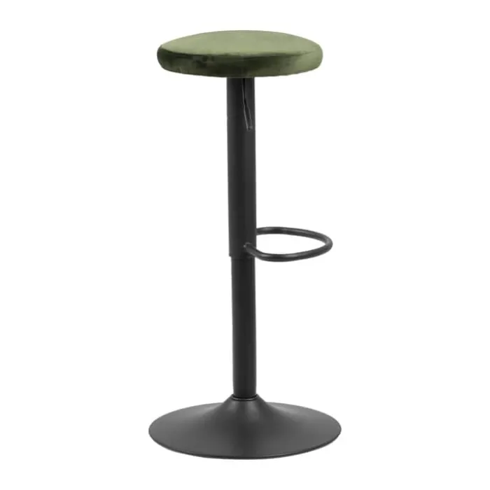 CASA Living Finch Barstol - 2 stk H 80 x B 40 cm - Stof/stål - Grøn