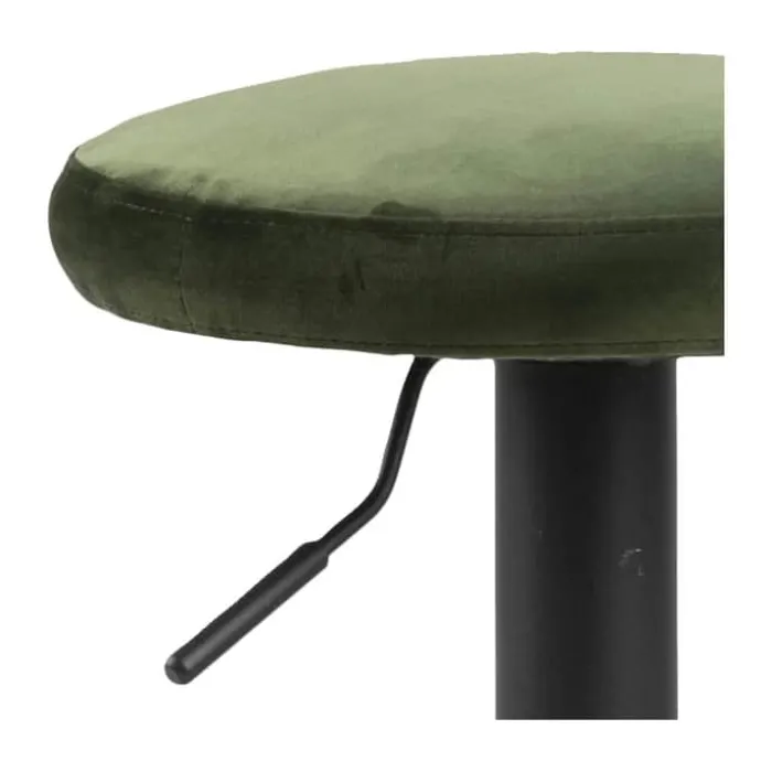 CASA Living Finch Barstol - 2 stk H 80 x B 40 cm - Stof/stål - Grøn