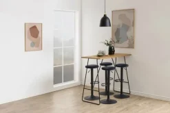 CASA Living Finch Barstol - 2 stk H 82 x B 40 cm - Stof/stål - Mørkegrå