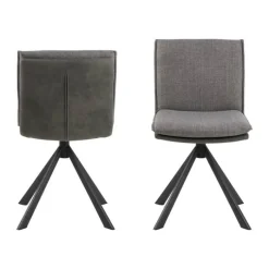 CASA Living Flynn Spisebordsstol H 85 x B 47 x D 59 cm - Stof/stål - Lysegrå