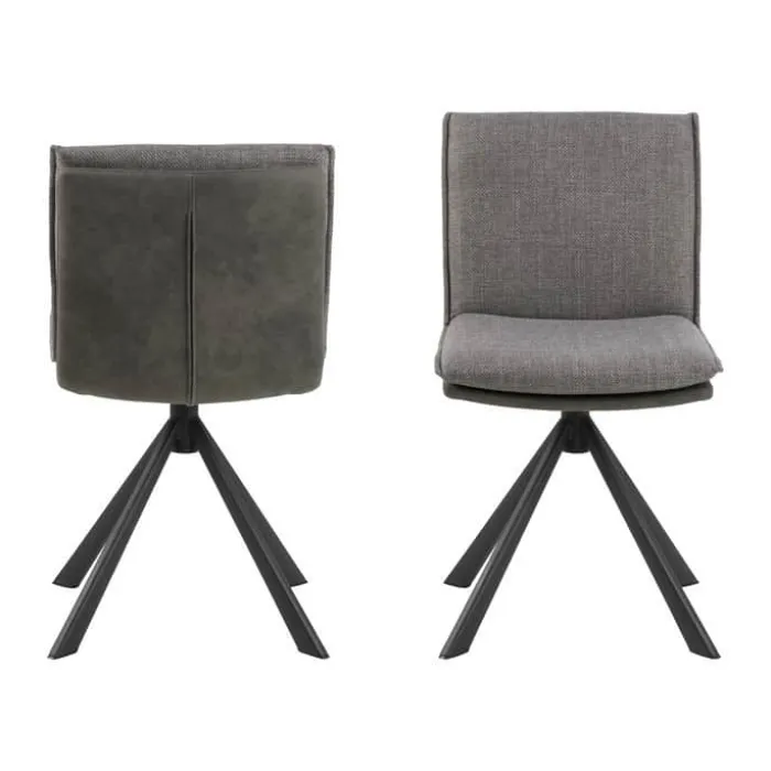 CASA Living Flynn Spisebordsstol H 85 x B 47 x D 59 cm - Stof/stål - Lysegrå