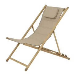 CASA Living Fredericia Liggestol H 98 x B 60x L 111 cm - Metal/Polyester - Natur