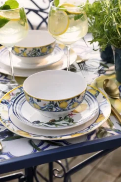 CASA Living Frokosttallerken Ø 20,3 cm - Porcelæn - Gul/hvid