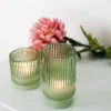 CASA Living Fyrfadsstage H 14 cm - Glas - Grøn