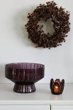CASA Living Fyrfadsstage H 8 cm - Glas - Bordeaux
