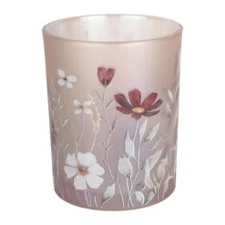 CASA Living Fyrfadsstage Ø 10 x H 12,5 cm - Glas - Rosa