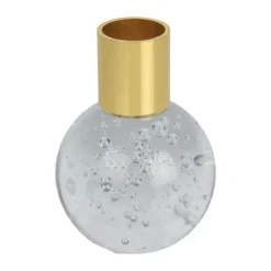 CASA Living Glaslysestage Ø 6 x H 8,2 cm - Glas - Lyseblå