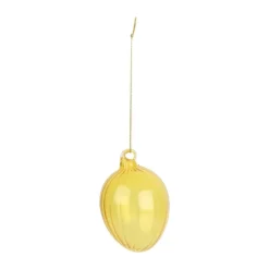 CASA Living Glaspåskeæg H 7,5 cm - Glas - Gul