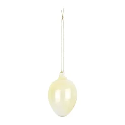 CASA Living Glas påskeæg Ø 4 x H 6 cm - Glas - Gul