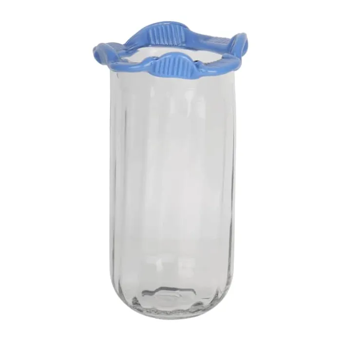 CASA Living Glasvase H 26 cm - Glas - Blå