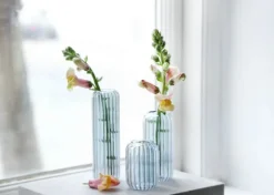 CASA Living Glasvase - 3 stk. Glas - Blå m. perlemor