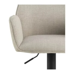 CASA Living Glenda Barstol H 114 x B 52,5 x D 52 cm - Stof/stål - Beige/sort