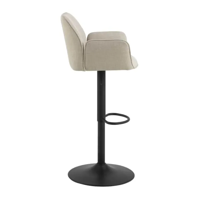 CASA Living Glenda Barstol H 114 x B 52,5 x D 52 cm - Stof/stål - Beige/sort