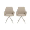 CASA Living Glenda Spisebordsstol - 2 stk. H 88,5 x B 61 x D 63 cm - Stål/stof - Beige
