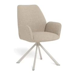 CASA Living Glenda Spisebordsstol - 2 stk. H 88,5 x B 61 x D 63 cm - Stål/stof - Beige