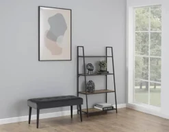 CASA Living Glory Bænk H 45 x B 38 x L 95 cm - Stof/stål - Mørkegrå