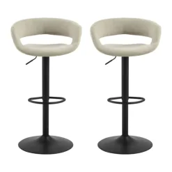 CASA Living Grace Barstol - 2 stk H 101 x B 54,5 x L 48,5 cm - Stof/stål - Sand