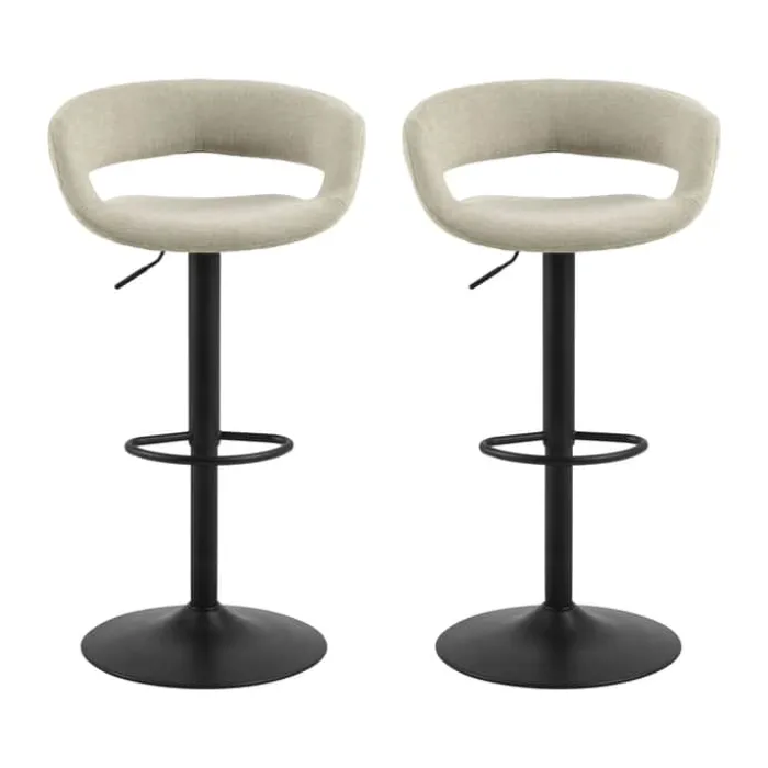 CASA Living Grace Barstol - 2 stk H 101 x B 54,5 x L 48,5 cm - Stof/stål - Sand