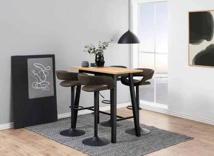 CASA Living Grace Barstol - 2 stk H 101 x B 54,5 x D 48,5 cm - Stål/stof - Antracit