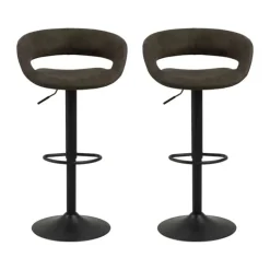 CASA Living Grace Barstol - 2 stk H 101 x B 54,5 x D 48,5 cm - Stål/stof - Antracit