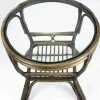 CASA Living Havebord Ø 60 cm - Rattan/glas - Grå