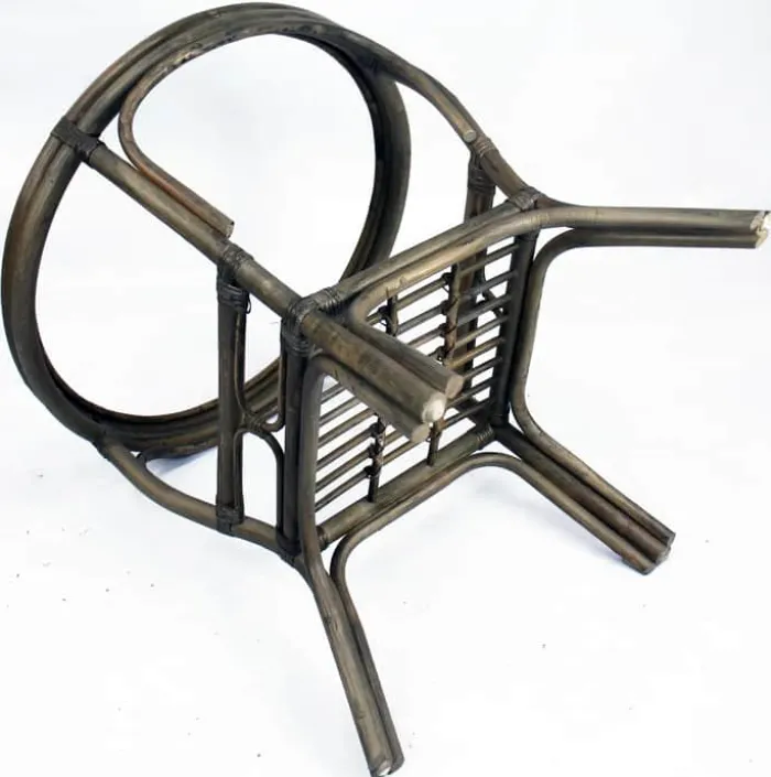 CASA Living Havebord Ø 60 cm - Rattan/glas - Grå