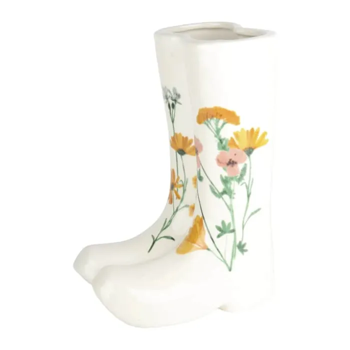 CASA Living Havefigur - Gummistøvler H 40 cm - Dolomit - Hvid