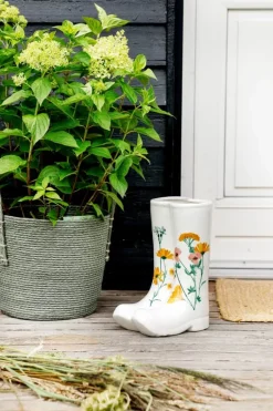 CASA Living Havefigur - Gummistøvler H 40 cm - Dolomit - Hvid