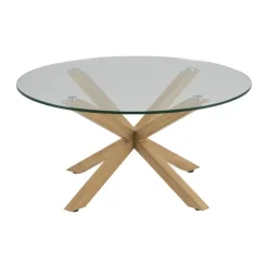CASA Living Heaven Sofabord H 40 x Ø 82 cm - Glas/metal - Klar/natur
