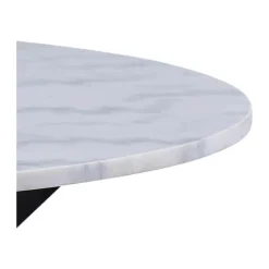 CASA Living Heaven Spisebord Ø 110 cm x H 75,5 - Marmor/metal - Hvid/sort