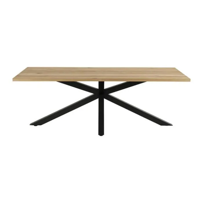 CASA Living Heaven Spisebord H 75,5 x B 220 x L 90 cm - Glas/metal - Vild eg/sort